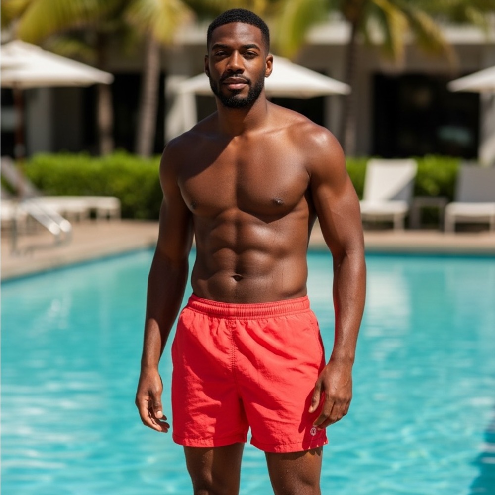 Tommy Bahama Men's Vibrant Orange Swim Trunks